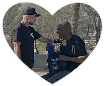 Mike praying on criss walk